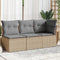 vidaXL - Tuinbank - 3-zits - met - kussens - poly - rattan - beige