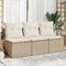 vidaXL - Tuinbank - 3-zits - met - kussens - poly - rattan - beige
