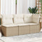 vidaXL - Tuinbank - 3-zits - met - kussens - poly - rattan - beige