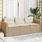 vidaXL - Tuinbank - 3-zits - met - kussens - poly - rattan - beige