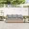 vidaXL - Tuinbank - 3-zits - met - kussens - poly - rattan - beige