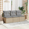 vidaXL - Tuinbank - 3-zits - met - kussens - poly - rattan - beige