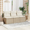 vidaXL - Tuinbank - 3-zits - met - kussens - poly - rattan - beige