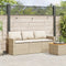 vidaXL - Tuinbank - 3-zits - met - kussens - poly - rattan - beige