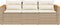 vidaXL - Tuinbank - 3-zits - met - kussens - poly - rattan - beige