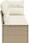 vidaXL - Tuinbank - 3-zits - met - kussens - poly - rattan - beige