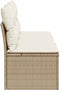 vidaXL - Tuinbank - 3-zits - met - kussens - poly - rattan - beige