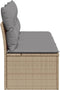 vidaXL - Tuinbank - 3-zits - met - kussens - poly - rattan - beige