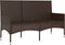 vidaXL - Tuinbank - 3-zits - met - kussens - poly - rattan - bruin