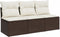 vidaXL - Tuinbank - 3-zits - met - kussens - poly - rattan - bruin
