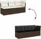 vidaXL - Tuinbank - 3-zits - met - kussens - poly - rattan - bruin
