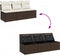 vidaXL - Tuinbank - 3-zits - met - kussens - poly - rattan - bruin