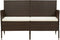 vidaXL - Tuinbank - 3-zits - met - kussens - poly - rattan - bruin