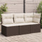 vidaXL - Tuinbank - 3-zits - met - kussens - poly - rattan - bruin