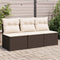 vidaXL - Tuinbank - 3-zits - met - kussens - poly - rattan - bruin