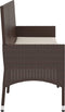 vidaXL - Tuinbank - 3-zits - met - kussens - poly - rattan - bruin