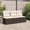 vidaXL - Tuinbank - 3-zits - met - kussens - poly - rattan - bruin