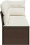 vidaXL - Tuinbank - 3-zits - met - kussens - poly - rattan - bruin