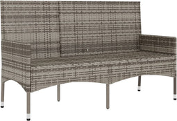 vidaXL - Tuinbank - 3-zits - met - kussens - poly - rattan - grijs