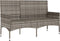vidaXL - Tuinbank - 3-zits - met - kussens - poly - rattan - grijs