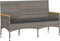 vidaXL - Tuinbank - 3-zits - met - kussens - poly - rattan - grijs