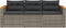 vidaXL - Tuinbank - 3-zits - met - kussens - poly - rattan - grijs