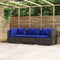 vidaXL - Tuinbank - 3-zits - met - kussens - poly - rattan - grijs