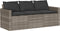 vidaXL - Tuinbank - 3-zits - met - kussens - poly - rattan - grijs