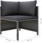 vidaXL - Tuinbank - 3-zits - met - kussens - poly - rattan - grijs