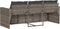 vidaXL - Tuinbank - 3-zits - met - kussens - poly - rattan - grijs