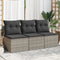 vidaXL - Tuinbank - 3-zits - met - kussens - poly - rattan - grijs