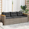 vidaXL - Tuinbank - 3-zits - met - kussens - poly - rattan - grijs