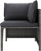 vidaXL - Tuinbank - 3-zits - met - kussens - poly - rattan - grijs