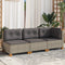 vidaXL - Tuinbank - 3-zits - met - kussens - poly - rattan - grijs
