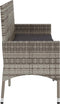 vidaXL - Tuinbank - 3-zits - met - kussens - poly - rattan - grijs
