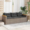 vidaXL - Tuinbank - 3-zits - met - kussens - poly - rattan - grijs