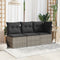 vidaXL - Tuinbank - 3-zits - met - kussens - poly - rattan - grijs