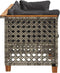 vidaXL - Tuinbank - 3-zits - met - kussens - poly - rattan - grijs