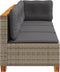 vidaXL - Tuinbank - 3-zits - met - kussens - poly - rattan - grijs
