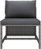 vidaXL - Tuinbank - 3-zits - met - kussens - poly - rattan - grijs