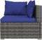 vidaXL - Tuinbank - 3-zits - met - kussens - poly - rattan - grijs