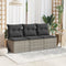 vidaXL - Tuinbank - 3-zits - met - kussens - poly - rattan - grijs
