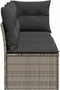 vidaXL - Tuinbank - 3-zits - met - kussens - poly - rattan - grijs