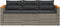 vidaXL - Tuinbank - 3-zits - met - kussens - poly - rattan - grijs