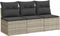 vidaXL - Tuinbank - 3-zits - met - kussens - poly - rattan - lichtgrijs