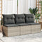 vidaXL - Tuinbank - 3-zits - met - kussens - poly - rattan - lichtgrijs