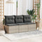 vidaXL - Tuinbank - 3-zits - met - kussens - poly - rattan - lichtgrijs
