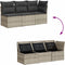 vidaXL - Tuinbank - 3-zits - met - kussens - poly - rattan - lichtgrijs