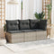 vidaXL - Tuinbank - 3-zits - met - kussens - poly - rattan - lichtgrijs