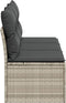 vidaXL - Tuinbank - 3-zits - met - kussens - poly - rattan - lichtgrijs